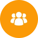 Social network symbol in circle